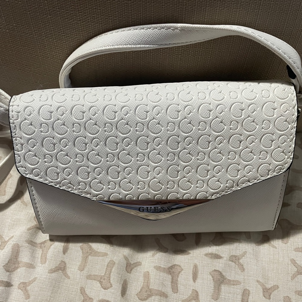 Guess white cross body bag